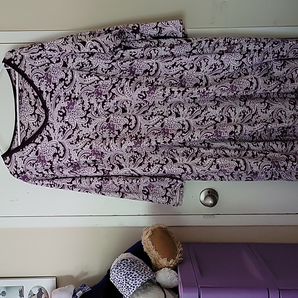 Purple and brown dress